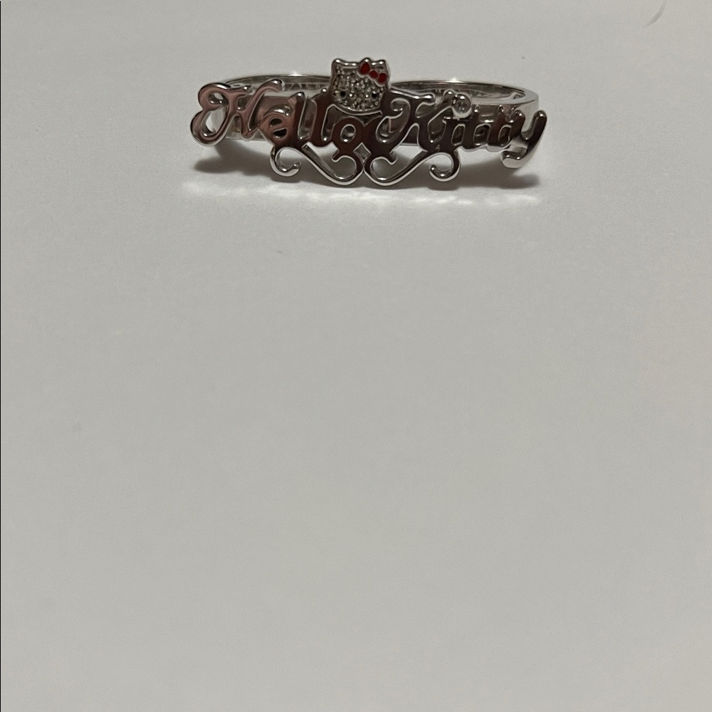 💍🎀🩷💍🤍🌸💍HELLO KITTY 925 STERLING SILVER DOUBLE RING🎀🩷💍🤍🌸💍